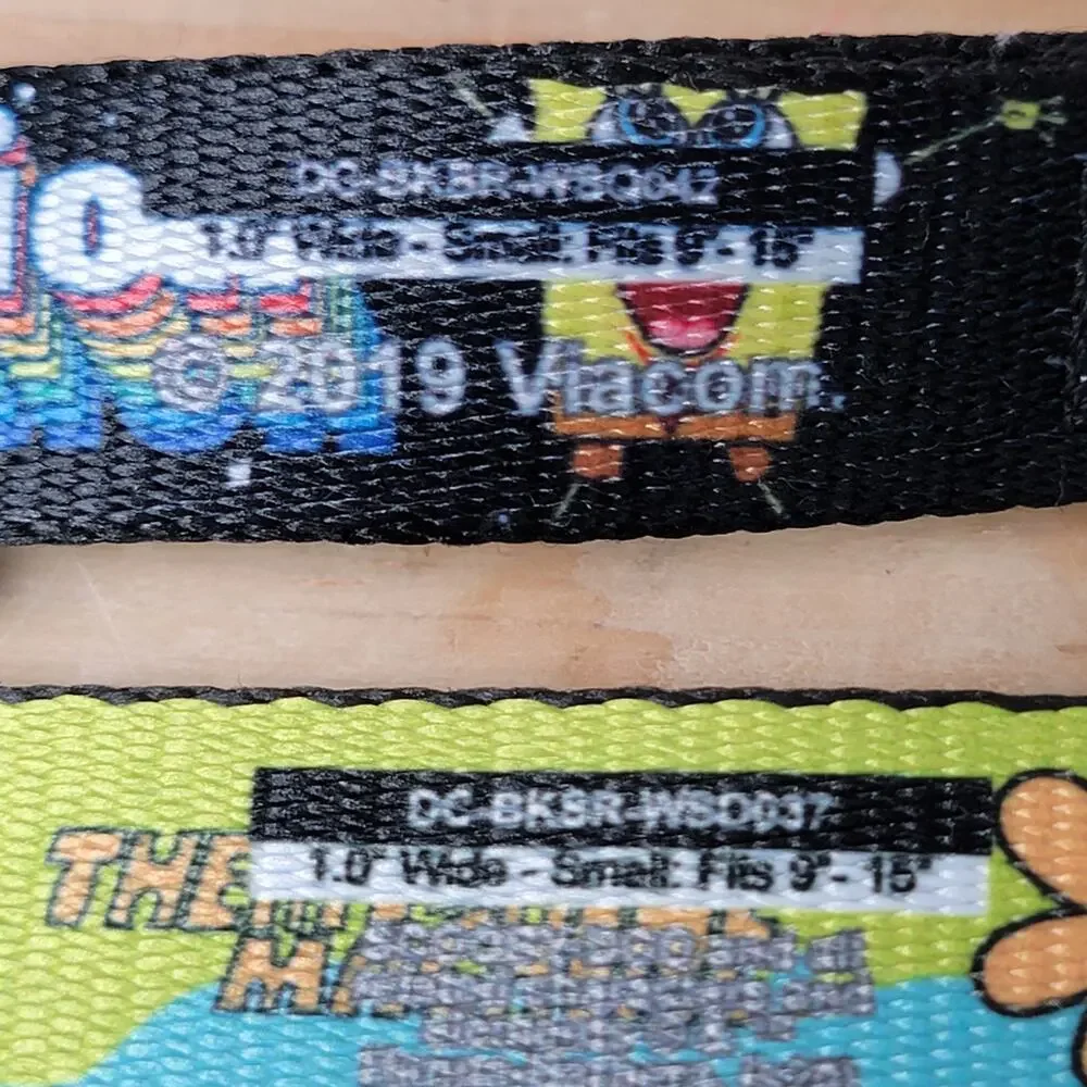 Set of 2 Dog Collars: SpongeBob SquarePants & Scooby Doo - Size Small